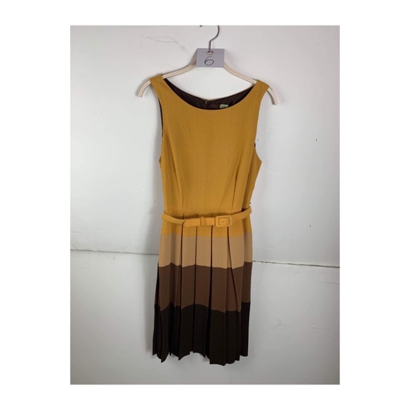 Eva Franco Dresses & Skirts - Anthropologie Eva Franco Sleeveless Boat Neck Fit & Flare Midi Yellow Dress